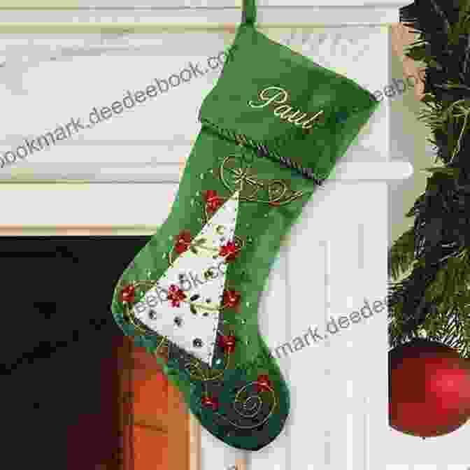 A Festive Quilted Christmas Stocking With Traditional Red And Green Colors And Intricate Embroidery Country Style Quilting: 14 Stunning Patchwork Quilts And Gifts