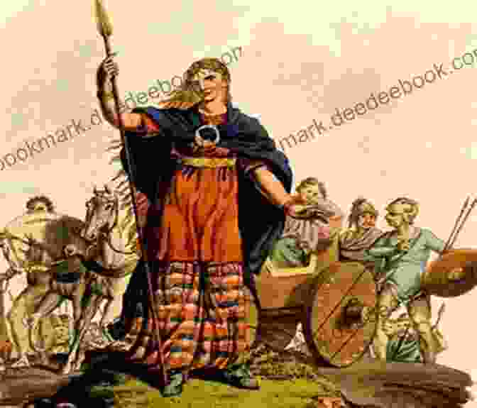 A Painting Depicting Queen Boudicca Leading The Celtic Rebellion Against Roman Rule. Roman The Fall Of Britannia (The Roman Chronicles 1)