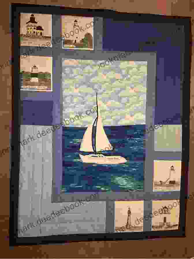 A Picturesque Coastal Charm Quilt Featuring Seagulls, Boats, And Seascapes. Nautical Quilts: 12 Stitched And Quilted Projects Celebrating The Sea