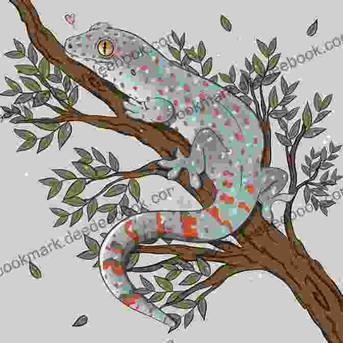 A Tokay Gecko Sitting On A Branch Tokay Gecko Owners Guide Tokay Gecko Care Diet Health Behavior Interacting And Costs Tokay Gecko Care