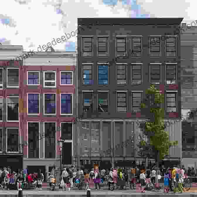 Anne Frank House Facade With People Visiting Top Ten Sights: Amsterdam