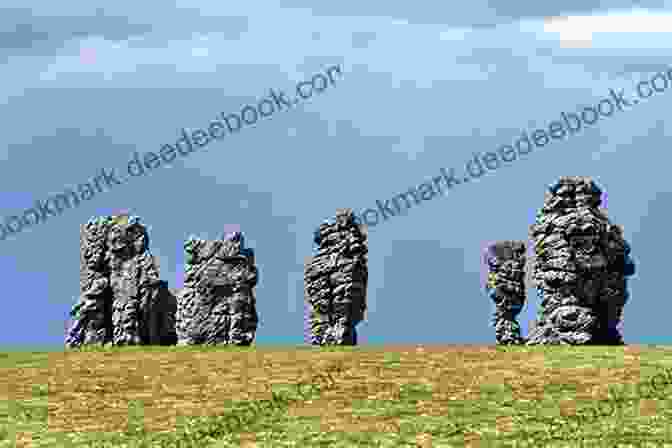 Mansi People Praying Near The Stone Pillars Of Man Pupu Nyor. Russia The Northern Urals The Plateau Man Pupu Nyor In The Komi Republic: Travel Photography