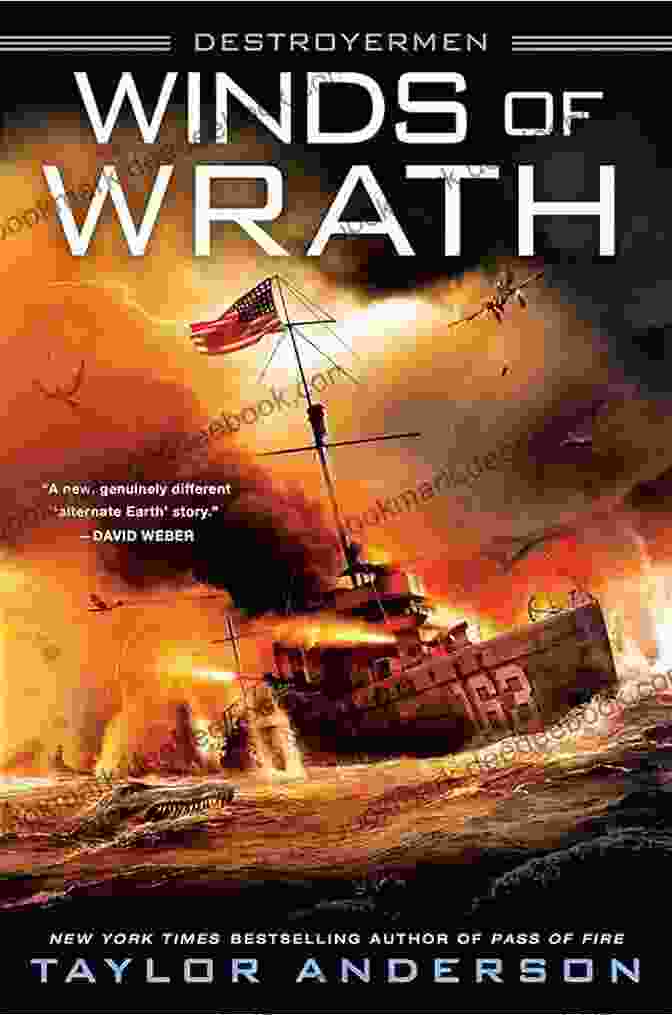 Winds Of Wrath (Destroyermen 15) Book Cover Featuring A Destroyer Ship In Stormy Seas Winds Of Wrath (Destroyermen 15)