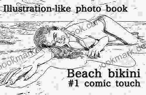 Illustration like photo Beach bikini #1 comic touch